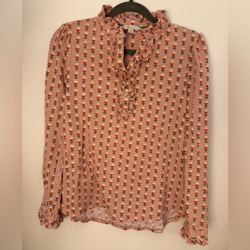 Boden floral ruffled top